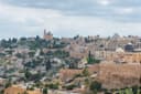 The Dome of the Rock rising above the Old City of Jerusalem, Israel